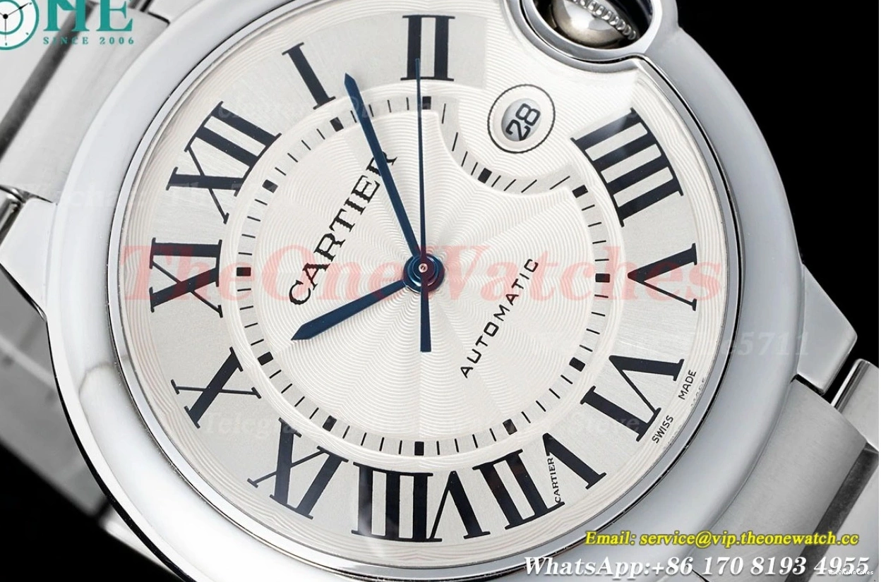 Dial White SS 42mm AF De Ballon Cartier Bleu SS A2824 1219